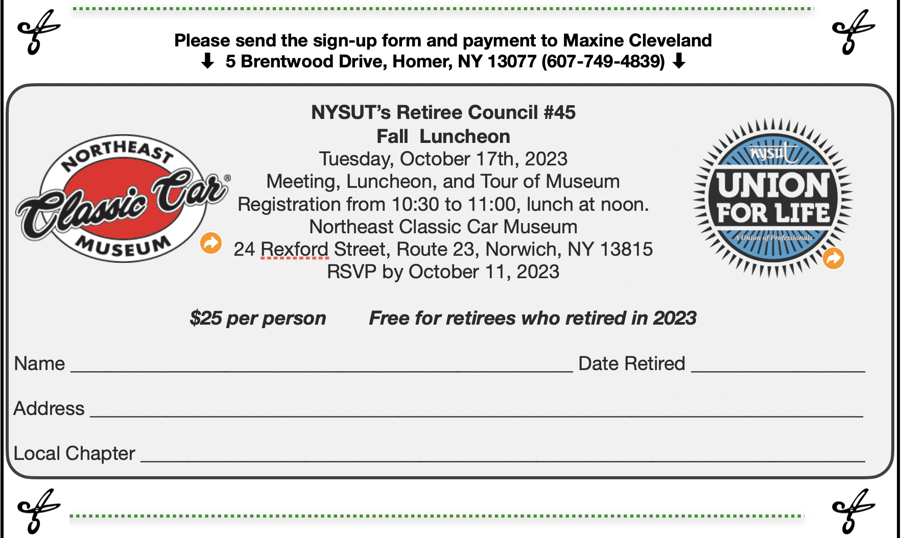 Fall Luncheon regi form